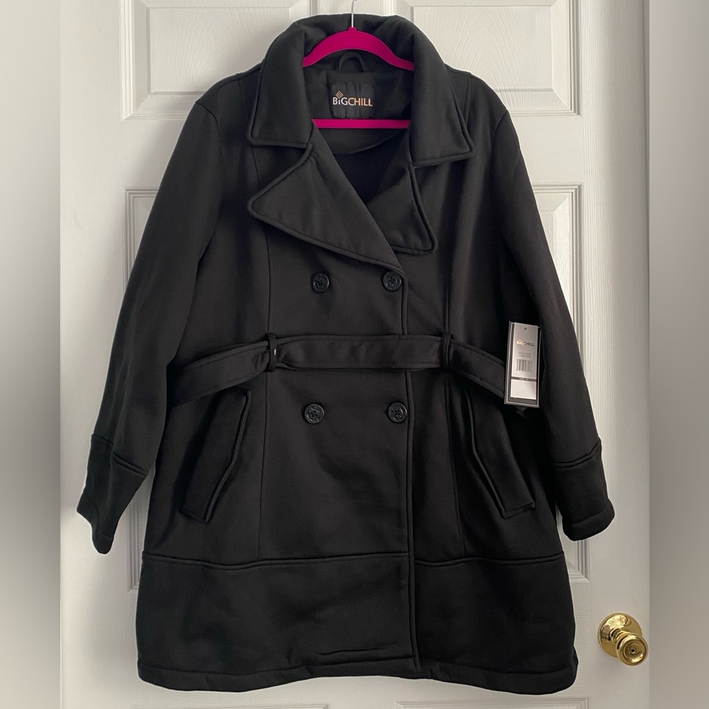 NWT Black Double Breasted Pea Coat